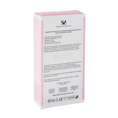 Share Satisfaction Bubblegum Flavoured Condom 12 Pack Bubblegum
