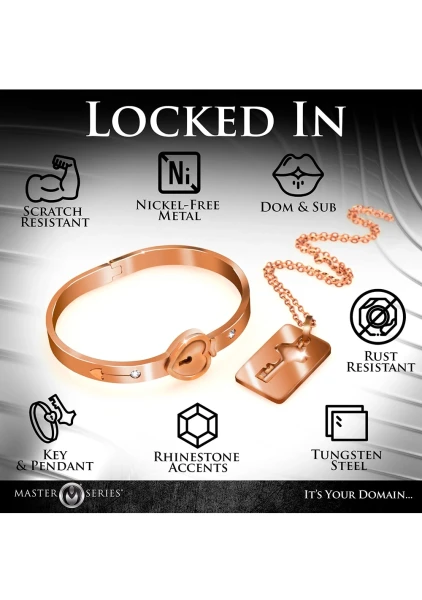 Cuffed Locking Bracelet and Key Necklace