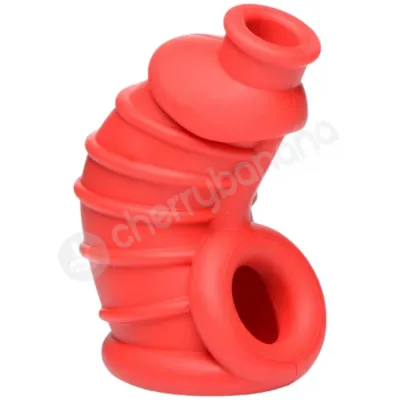 Master Series Red Chamber Silicone Penis Chastity Cage