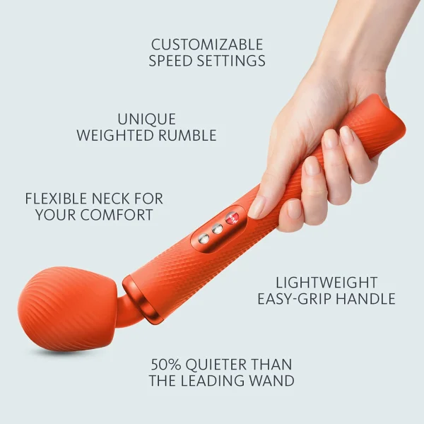 Fun Factory VIM Silicone Rechargeable Vibrating Weighted Rumble Wand - Midnight Blue