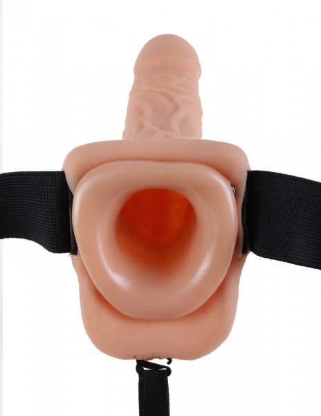 9" Vibrating Hollow Strap-On + Balls