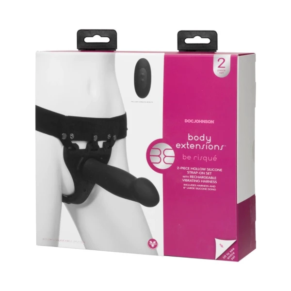 Body Extensions Be Risque Vibrating Hollow Strap On Set O/S