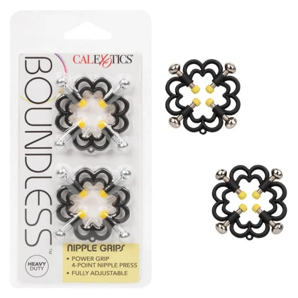 Boundless Nipple Grips Power Grip 4-Point Nipple Press By CalExotics - Black