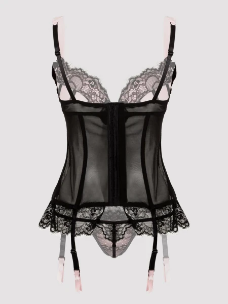 Lovehoney Plus Size Boudoir Belle Blush Pink Push-Up Basque Set