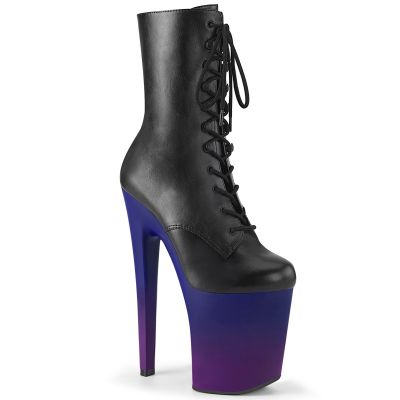 8 inches Heel 4 inches PF Lace Up Ankle Boot Side Zip