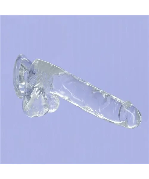 Crystal Addiction 8" Dildo W/ Balls in Clear