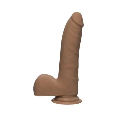 The Ultraskyn Realistic Slim Dildo With Balls Tan 7 Inch