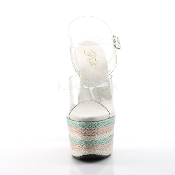 7 inches Heel, 2 3/4 Braided Espadrille PF Ankle Strap Sandal — image 2 of 8