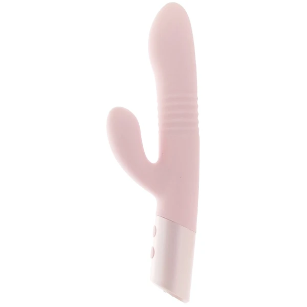 Fraya Rechargeable Silicone Thrusting Dual Stimulation Vibrator By Blush - Pink