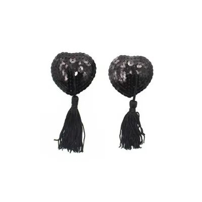 Love Heart Nipple Tassel Black