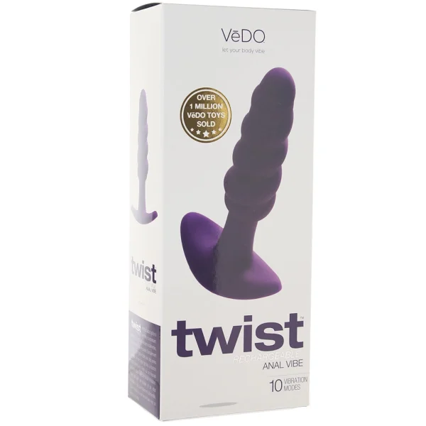 VeDO Twist Plug VIbrating Butt Plug - Purple