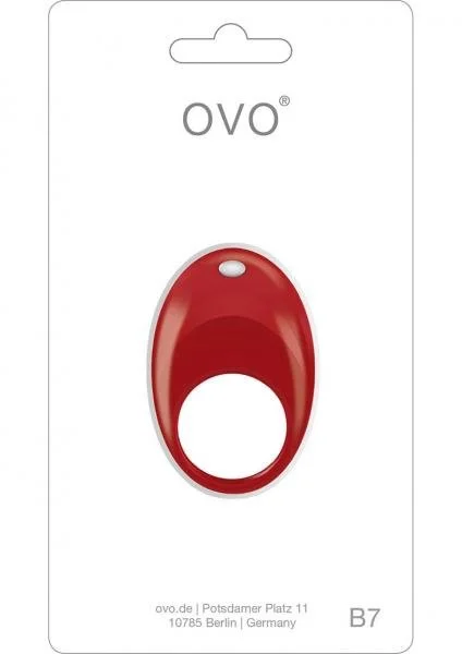 B7 Silicone Cock Ring Waterproof Red And Chrome — image 4 of 4