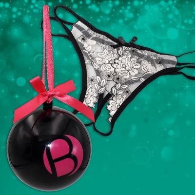 Bondara Christmas Bauble With Secret White Crotchless G String