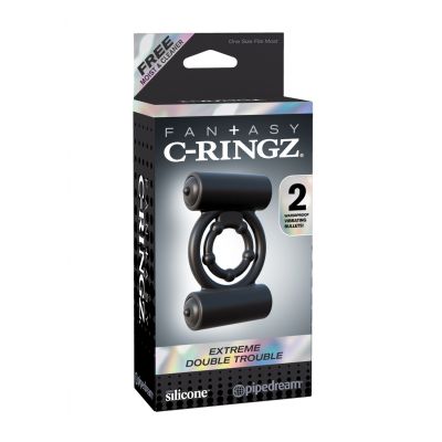 Extreme Double Trouble Black Best Cock Ring