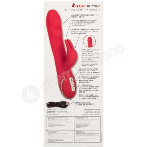 Jack Rabbit Signature Heated Silicone Ultra-Soft Plush Rabbit Vibrator