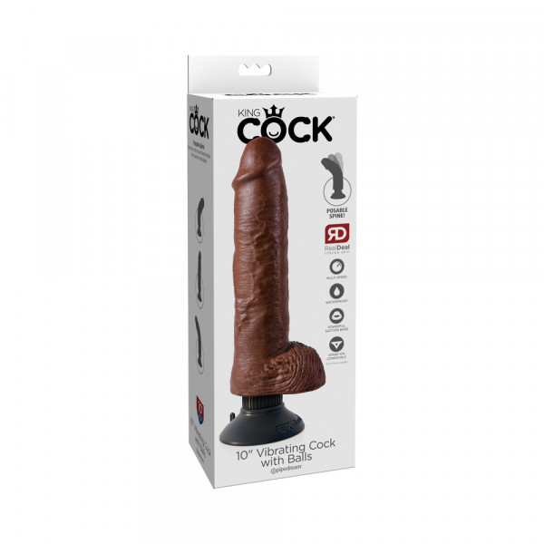 King Cock 10in Vibrating Cock W/balls