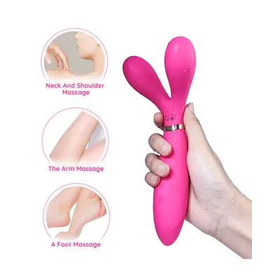 Dual head Wand Vibrator Pink 7 5 Inch
