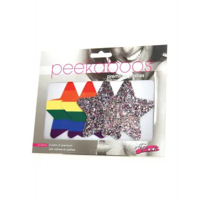 Peekaboos Pride Rainbow Glitter Stars Pack Of 2