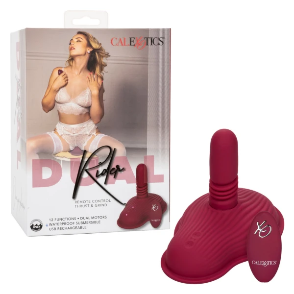 Dual Rider Thrust & Grind Silicone Rechargeable Grinding Vibrator With Remote By CalExotics