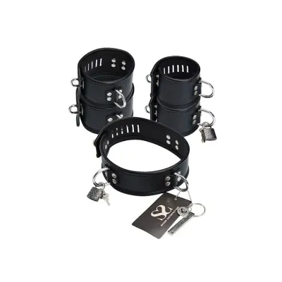 Bound X Asylum Leather Cuffs And Collar Set