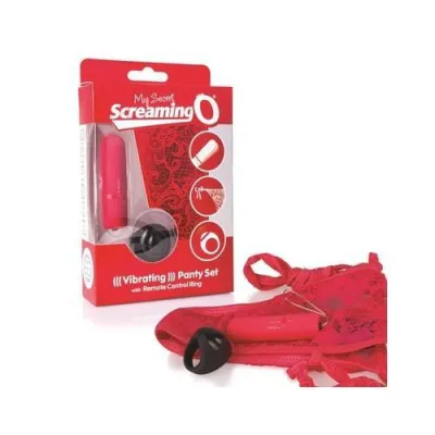 My Secret Screaming O Vibrating Panty Set Red Each