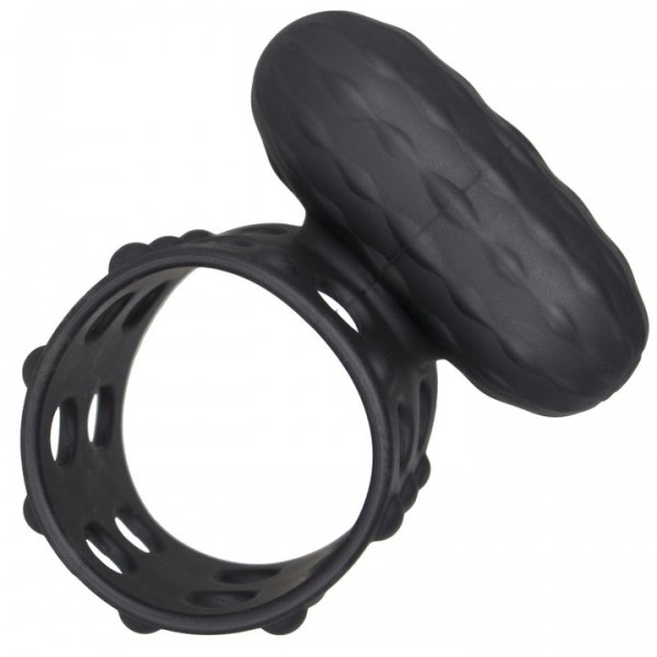 Bondara Cage Black Silicone Vibrating Bullet Cock Ring