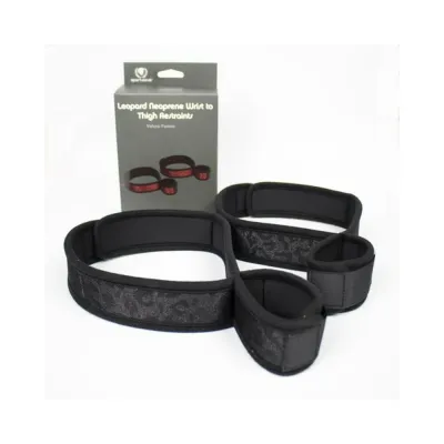 Spartacus Wrist To Thigh Cuffs Neoprene Black