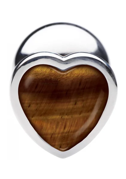 Booty Sparks - Gemstones Tiger's Eye Heart Medium Anal Plug