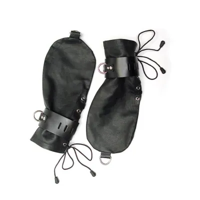 Leather Bondage Mittens Black