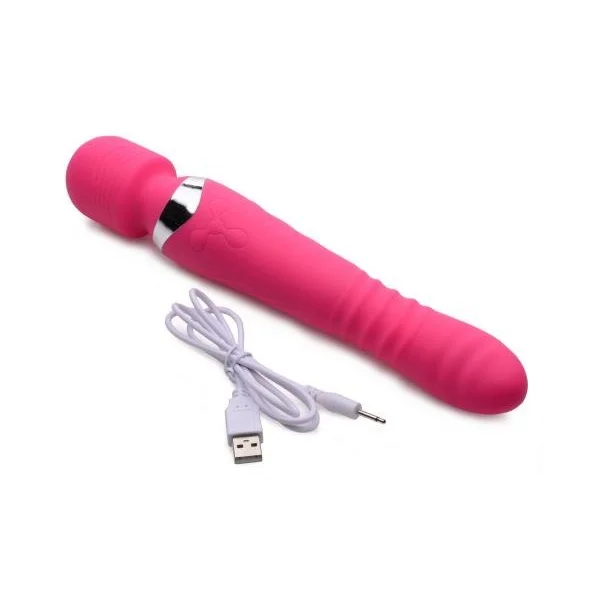 Ultra Thrusting And Vibrating Silicone Wand Pink