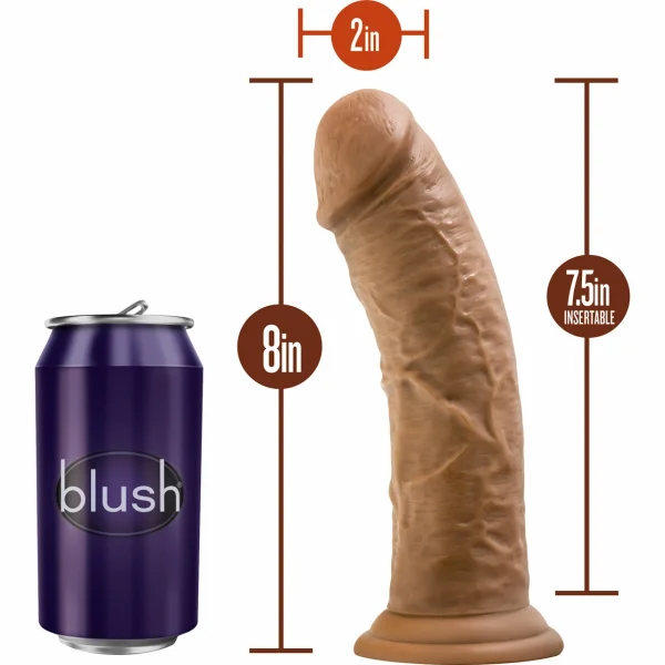Dr. Skin 8 Inch Basic Realistic Dildo With Suction Cup by Blush - Caramel