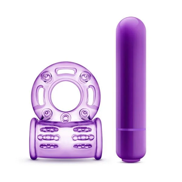 Couples Play Vibrating Cock Ring Purple — image 6 of 8