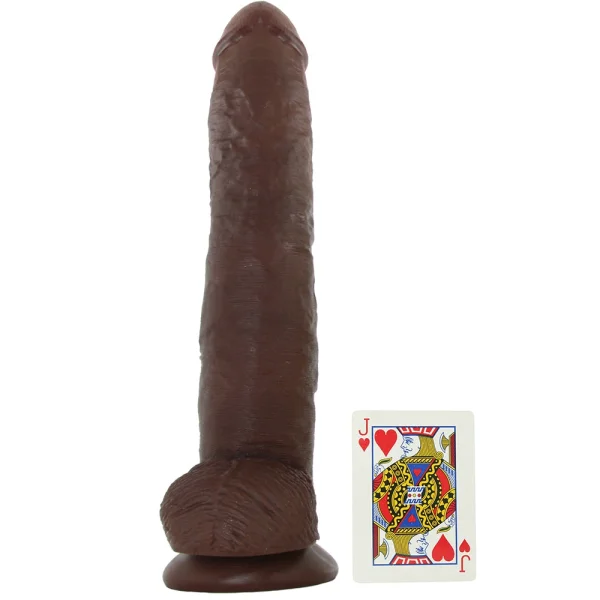 King Cock 14" Suction Cup Dildo With Balls - Chocolate