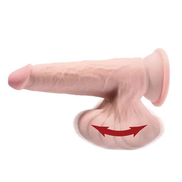 King Cock Plus 9" Triple Density Cock With Swinging Balls & Suction Cup Base - Vanilla