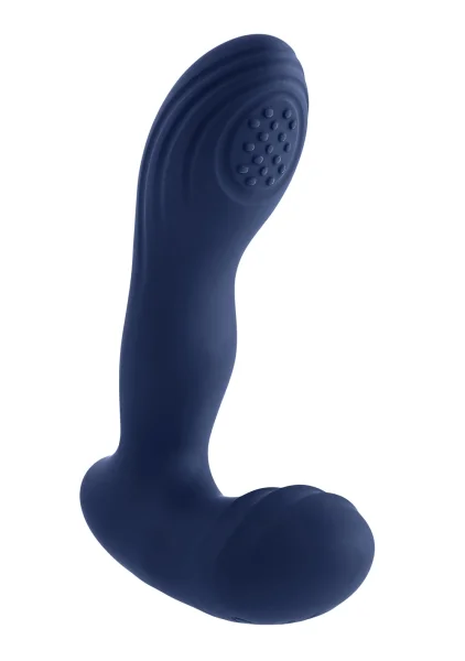 Playboy Pleasure Pleaser Silicone Rechargeable Vibrating Prostate Massager With Remote - Blue