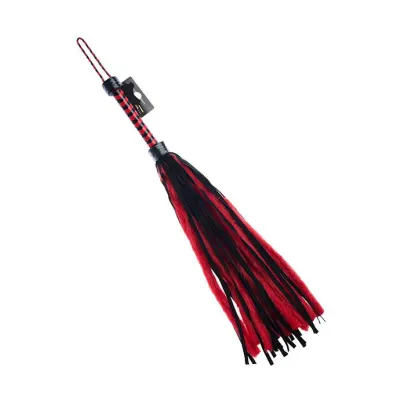 Bound X Lambskin And Faux Fur Flogger Red Black