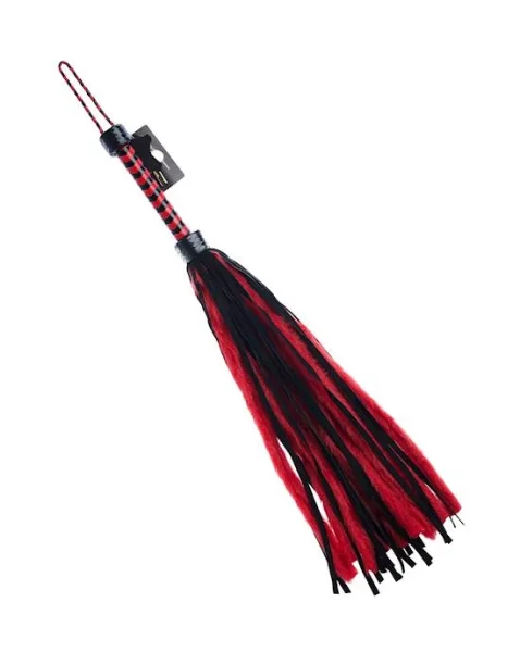 Bound X Lambskin And Faux Fur Flogger - Red / Black