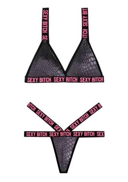 Sexy Bitch Bralette and Strappy Panty Set - Queen Size — image 6 of 6