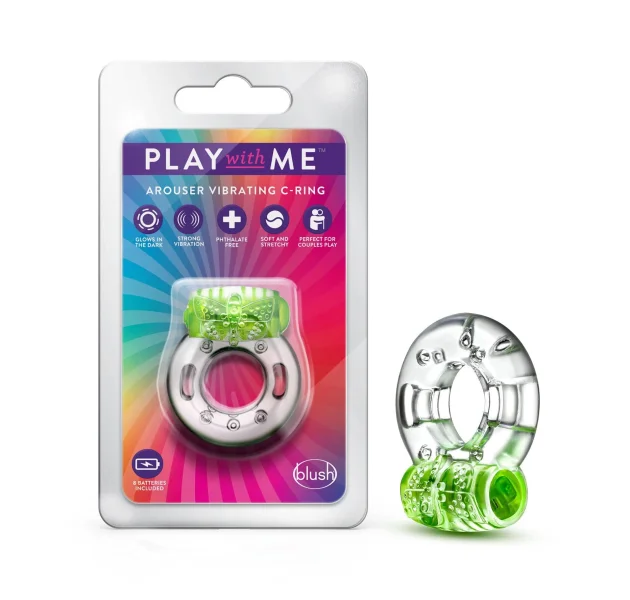 Play With Me - Arouser Vibrating C-ring - Green