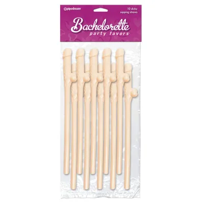 Bachelorette Party Favors 10 Dicky Sipping Straws Light