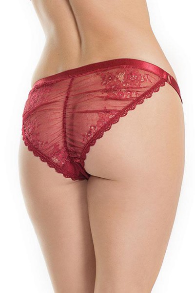 Coquette Bordeaux Babe Cheeky Ruched Panty