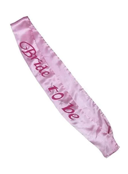 Bride to be flashing sash - pink