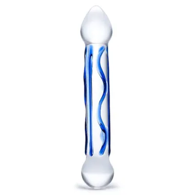 Glas 6 5 inch Full Tip Textured Glass Dildo