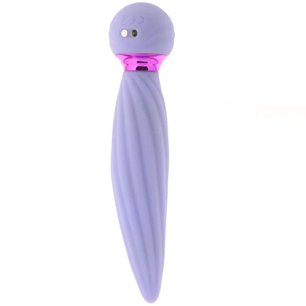 Sugar Pop Twist Rechargeable Silicone Gyrating Insertable Vibrator - Purple