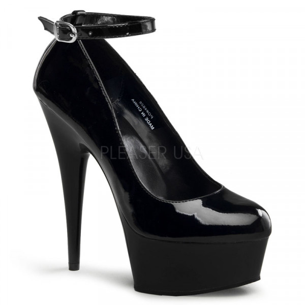 DELIGHT-686 - 6" Stiletto Heel Ankle Strap Platform Pump