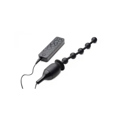 Voodoo Beads 10x Vibrating Silicone Anal Beads Black 11 Inch