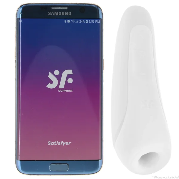 Satisfyer Curvy 1+ Pressure Wave Rechargeable App Enabled Clitoral Stimulator - White — image 10 of 13