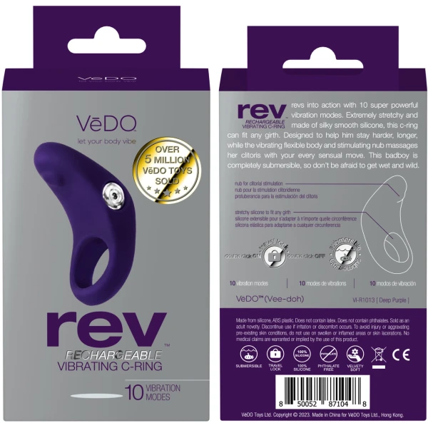 Rev Rechargeable Vibrating C-Ring