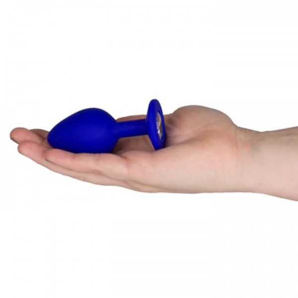 Bejewelled Blue Silicone Jewelled Butt Plug – 2.5, 3 or 3.5 Inch — image 5 of 6