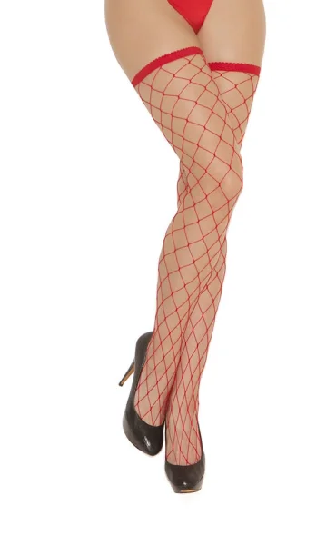Diamond Wide Net Thigh High Stocking